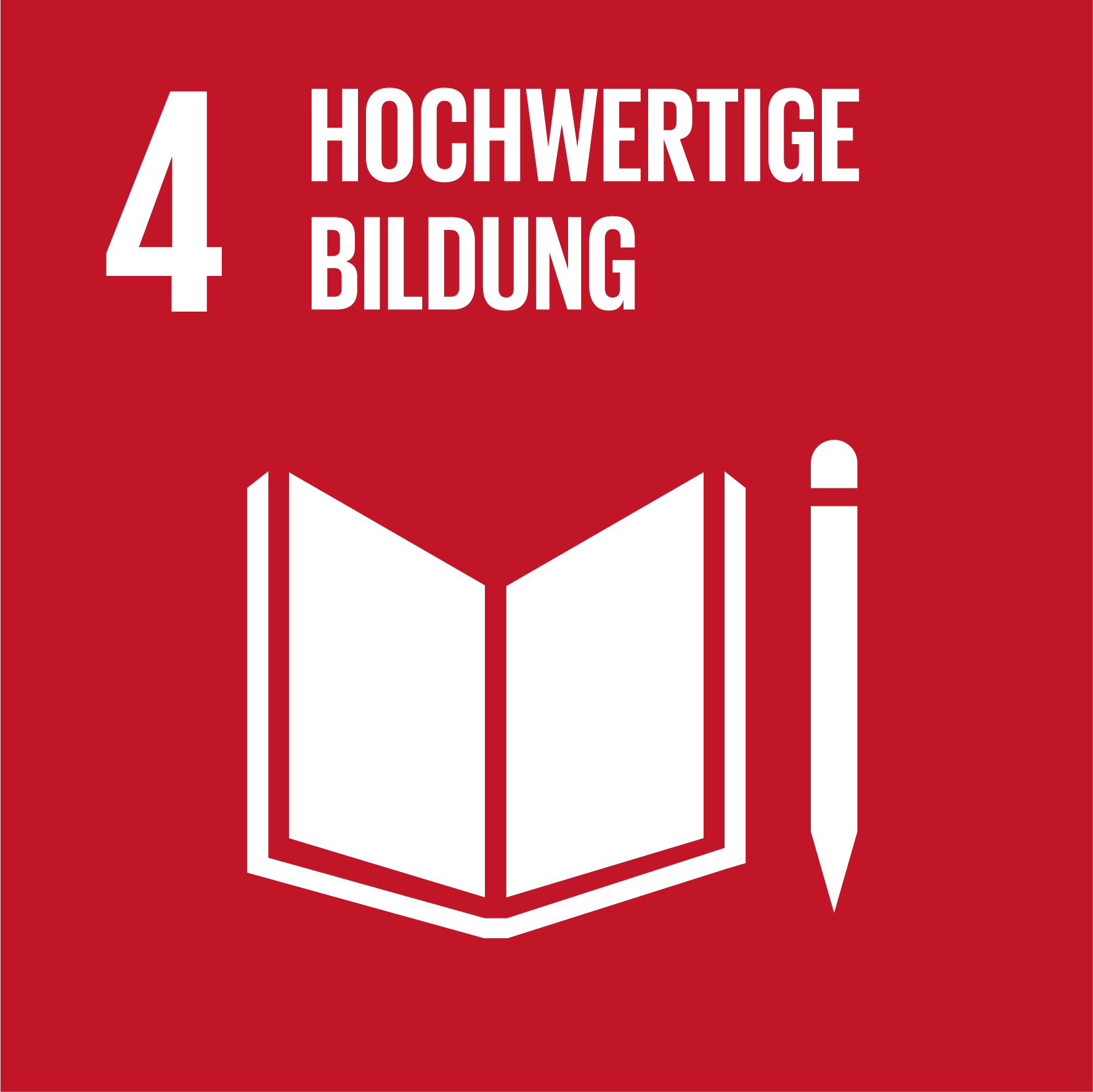 Icon Nachhaltigkeitsziel 4: Hochwertige Bildung