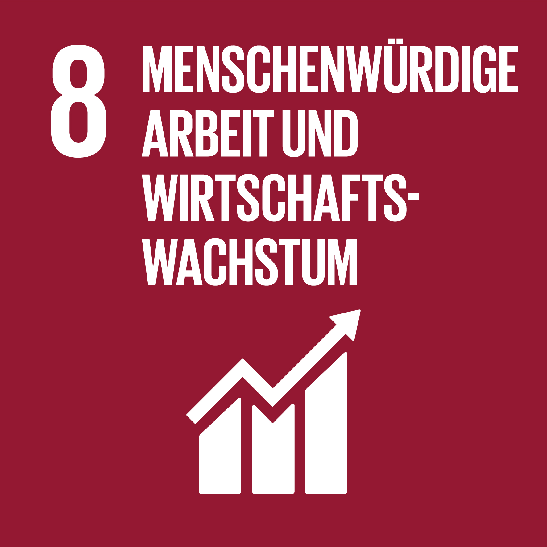 Icon Nachhaltigkeitsziel 8: Menschenwürdige Arbeit und Wirtschaftswachstum